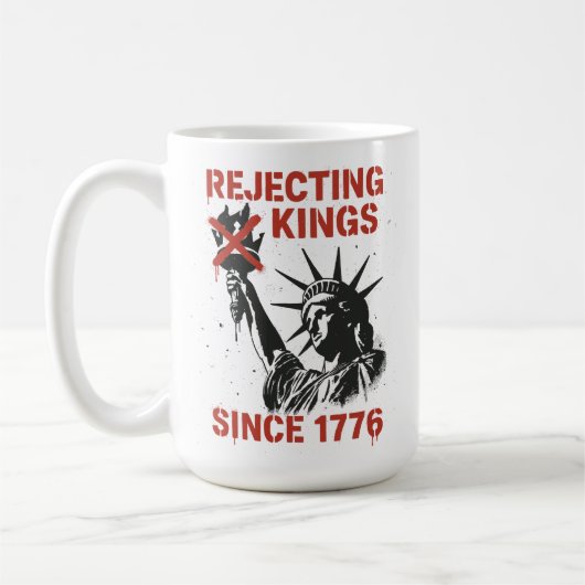 アメリカに王様はいらない No Kings Day 抗議 コーヒーマグカップ (左)