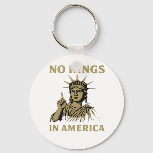 アメリカに王様はいらない No Kings Day Protest の Statue キーホルダー (正面)