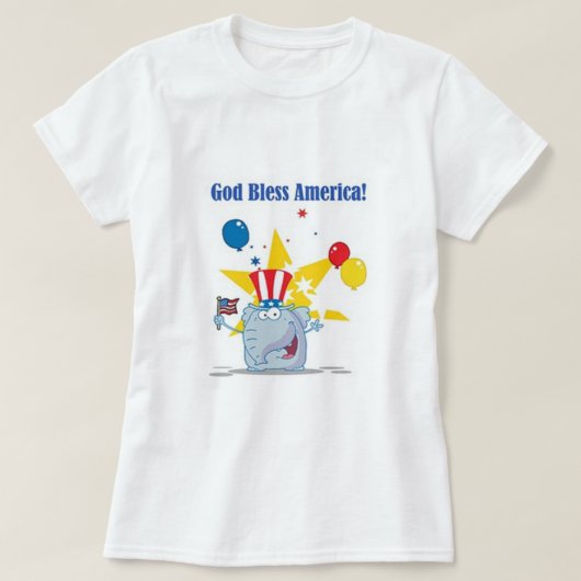 アメリカに祝福を象 Tシャツ (デザイン正面)
