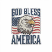 アメリカに祝福を イーグル愛国ベクター デザイン 1 シール (正面)