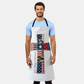 アメリカに祝福を パッチワーククロス エプロン (着用した状態)