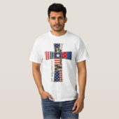アメリカに祝福を パッチワーククロス Tシャツ (正面フル)
