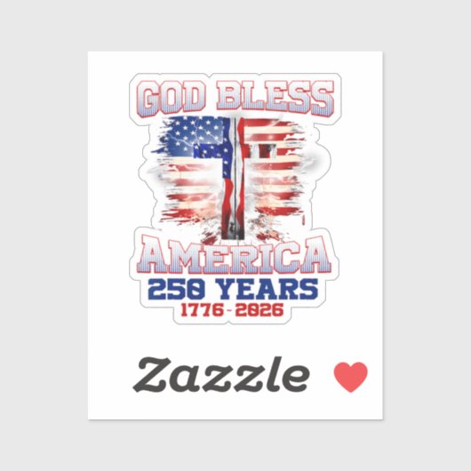 アメリカに祝福を 250周年 1776 2026 シール (シート)