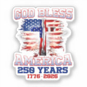 アメリカに祝福を 250周年 1776 2026 シール (正面)