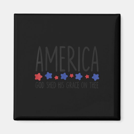 アメリカに神の恵みを降らせたTシャツ 7月4日 マグネット (正面)