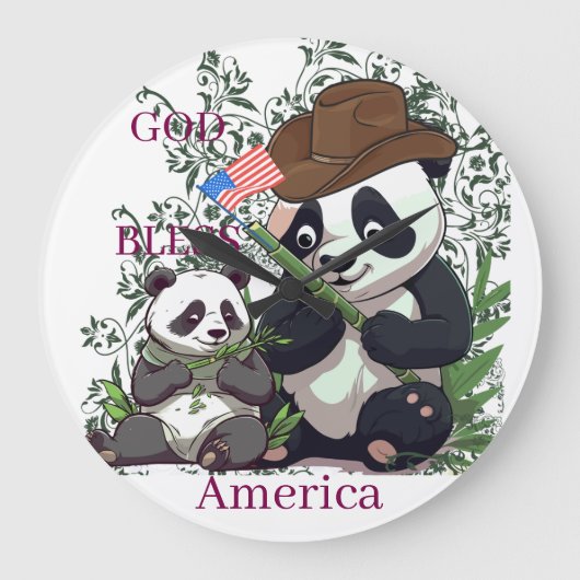 アメリカに神の祝福を ラージ壁時計 (正面)