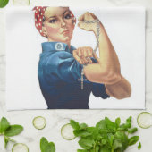 アメリカに神聖な数珠ROSIEをリベッター再度作って下さい キッチンタオル (折り畳み)