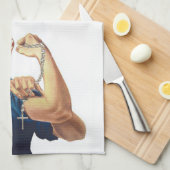 アメリカに神聖な数珠ROSIEをリベッター再度作って下さい キッチンタオル (四つ折り)