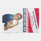 アメリカに神聖な数珠ROSIEをリベッター再度作って下さい キッチンタオル (横)