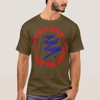 アメリカに行こう飛んでいる Tシャツ