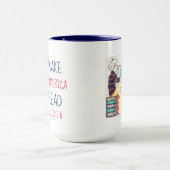 アメリカに読み書き能力の白及び青を再度読ませます マグカップ (中央)