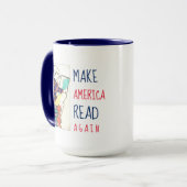 アメリカに読み書き能力の白及び青を再度読ませます マグカップ (正面左)