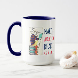 アメリカに読み書き能力の白及び青を再度読ませます マグカップ