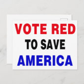 アメリカに赤に救投票する ポストカード (正面/裏面)