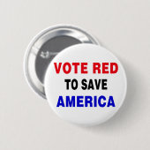 アメリカに赤に救投票する 缶バッジ (正面&裏面)
