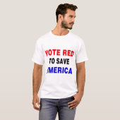 アメリカに赤に救投票する Tシャツ (正面フル)