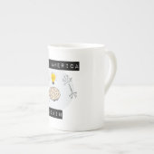 「アメリカに頭が切れるな」コーヒー・マグを再度して下さい ボーンチャイナマグカップ (正面右)