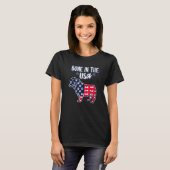 アメリカに骨があるパグ 7月4日 Tシャツ (正面フル)