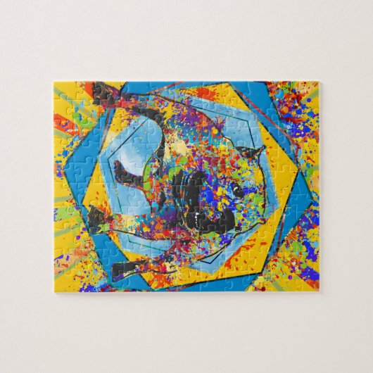 アメリカのいじめっ子の抽象芸術の混合メディア ジグソーパズル (横)