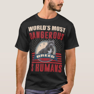 アメリカのいじめっ子ピットブル人間は危険な品種T-Sh Tシャツ