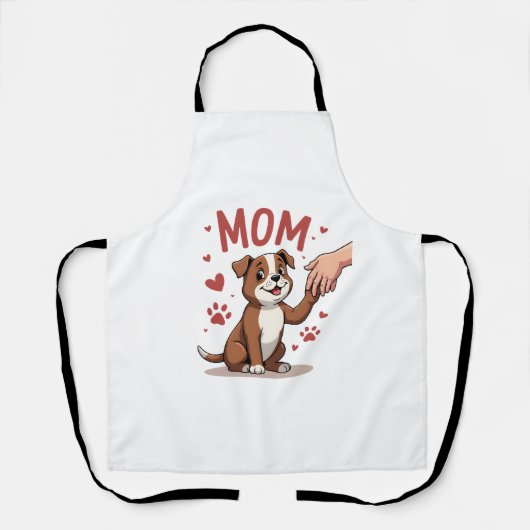 アメリカのいじめっ子ママかわいい犬ママおもしろい女性 エプロン (正面)