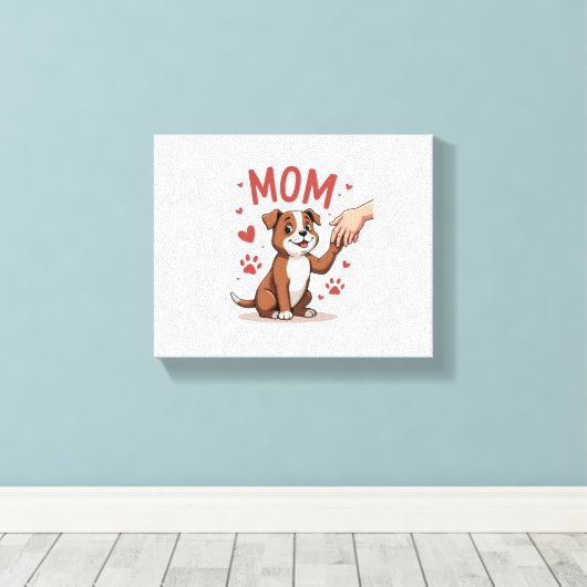 アメリカのいじめっ子ママかわいい犬ママおもしろい女性 キャンバスプリント (インサイチュ (ウッドフロア))