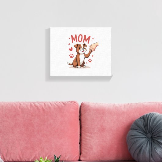 アメリカのいじめっ子ママかわいい犬ママおもしろい女性 キャンバスプリント (インサイチュ (リビング))