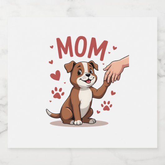 アメリカのいじめっ子ママかわいい犬ママおもしろい女性 スパークリングワインラベル (シングルラベル)