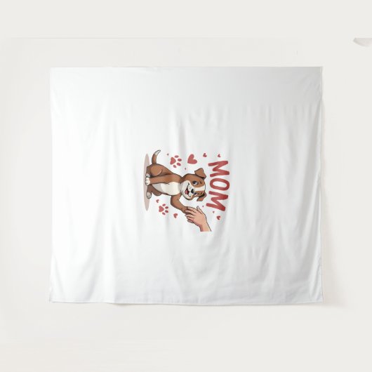 アメリカのいじめっ子ママかわいい犬ママおもしろい女性 タペストリー (正面(横))