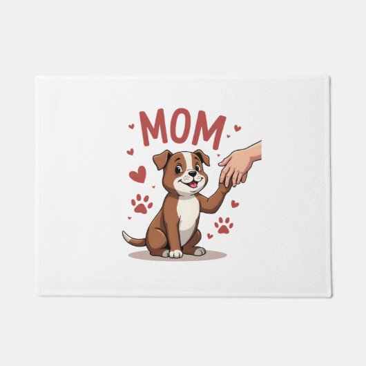 アメリカのいじめっ子ママかわいい犬ママおもしろい女性 ドアマット (正面)