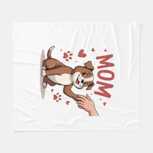 アメリカのいじめっ子ママかわいい犬ママおもしろい女性 フリースブランケット (正面(横))