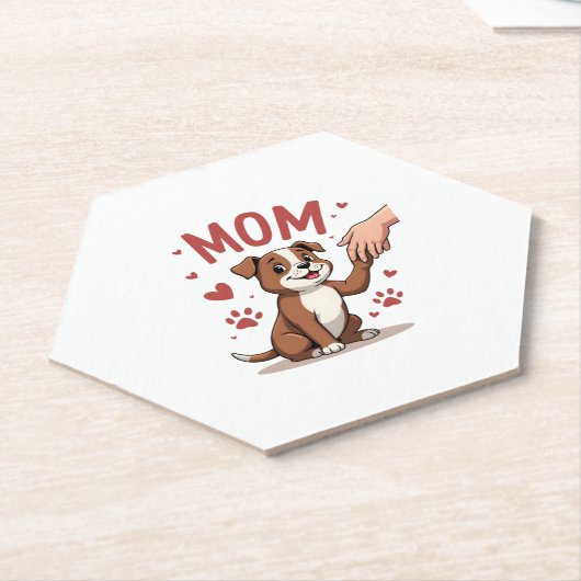 アメリカのいじめっ子ママかわいい犬ママおもしろい女性 ペーパーコースター (アングル)