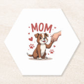 アメリカのいじめっ子ママかわいい犬ママおもしろい女性 ペーパーコースター (正面)
