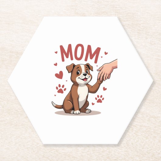 アメリカのいじめっ子ママかわいい犬ママおもしろい女性 ペーパーコースター (正面)