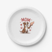 アメリカのいじめっ子ママかわいい犬ママおもしろい女性 ペーパープレート (正面)