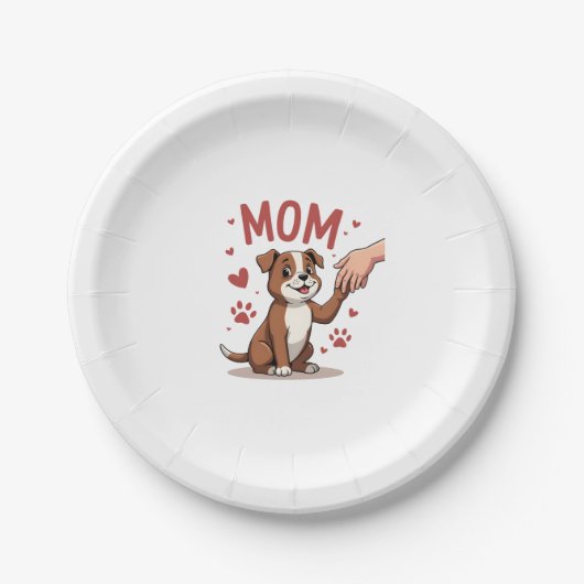 アメリカのいじめっ子ママかわいい犬ママおもしろい女性 ペーパープレート (正面)