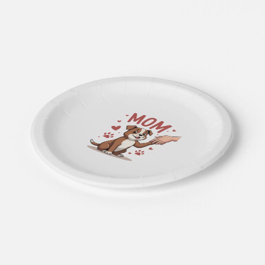 アメリカのいじめっ子ママかわいい犬ママおもしろい女性 ペーパープレート (アングル)