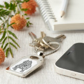 アメリカのいじめっ子犬の長方形のkeychain キーホルダー (側面)