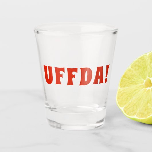 アメリカのおもしろいの"Uffda"のノルウェー人 ショットグラス (正面)