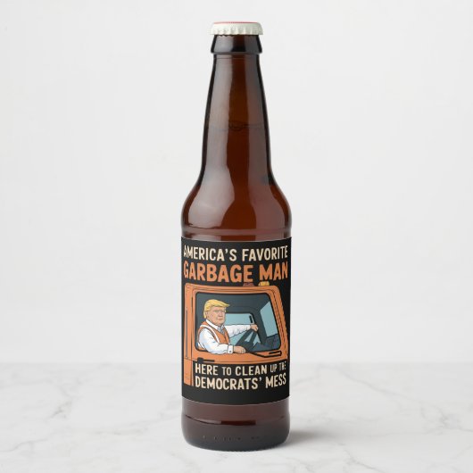 アメリカのお気に入りのガーベージマントランプ45 47 USA ビールラベル (正面)
