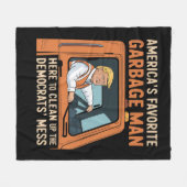 アメリカのお気に入りのガーベージマントランプ45 47 USA フリースブランケット (正面(横))