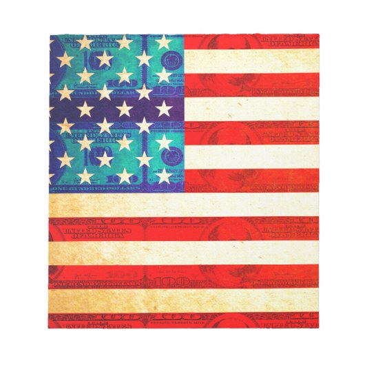 アメリカのお金 フラグ ノートパッド (正面)