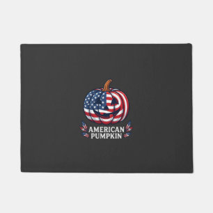 アメリカのかぼちゃハロウィンUSAフラッグスター&ストライプ ドアマット
