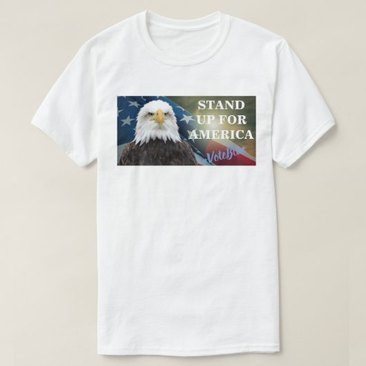 アメリカのために立#VoteBlue Tシャツ (デザイン正面)