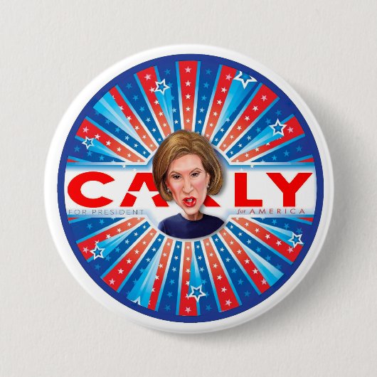 アメリカのためのCARLY Fiorina 缶バッジ (正面)