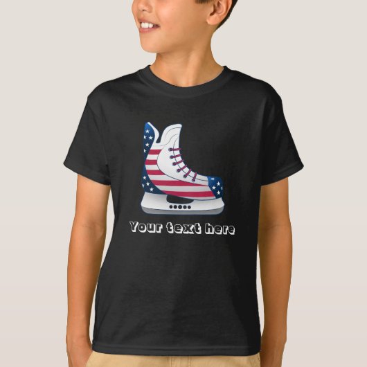 アメリカのアイスホッケーのスケート Tシャツ (正面)