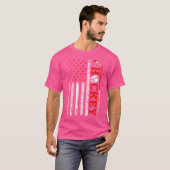 アメリカのアイスホッケーファン選手愛国 Tシャツ (正面フル)