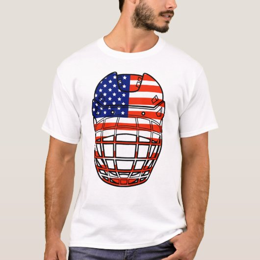 アメリカのアイスホッケーヘルメット Tシャツ (正面)