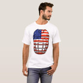 アメリカのアイスホッケーヘルメット Tシャツ (正面フル)