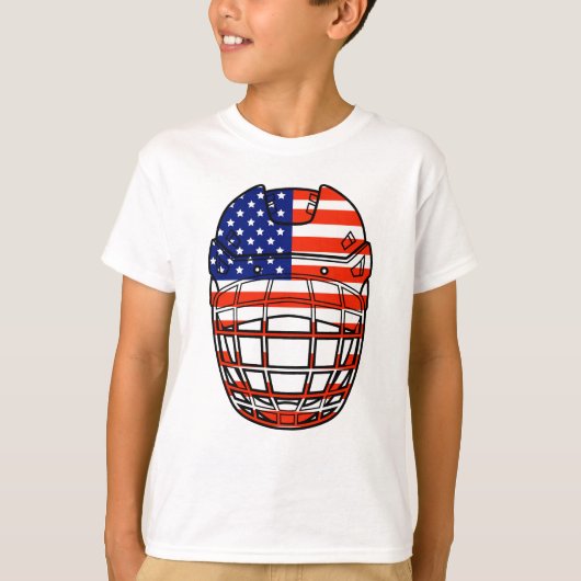 アメリカのアイスホッケーヘルメット Tシャツ (正面)